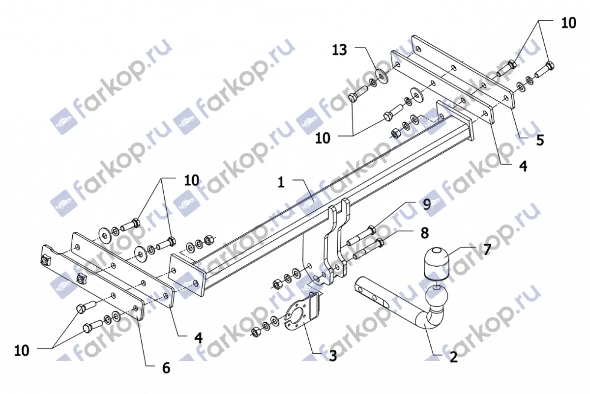 Фаркоп Auto-Hak для Volvo XC70 2007-2016 L 24 в 