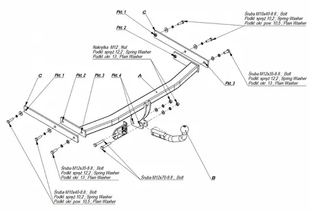 Фаркоп Imiola для Volkswagen Jetta 2005-2011 W.030 в 