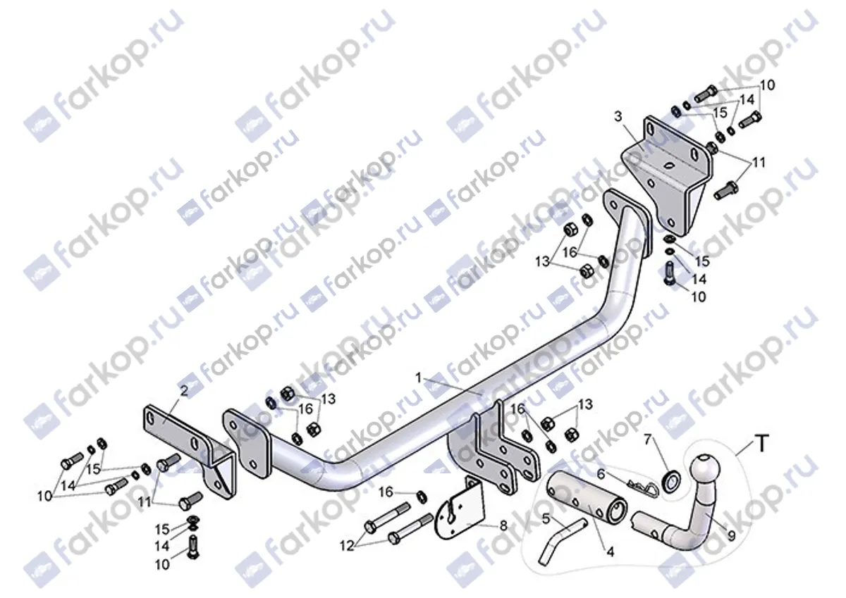 Фаркоп Лидер Плюс для Hyundai i30 2007-2012 K110-BA в 