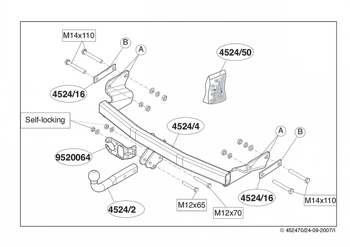 Фаркоп Brink для Jeep Patriot 2007-2015  452400 в 