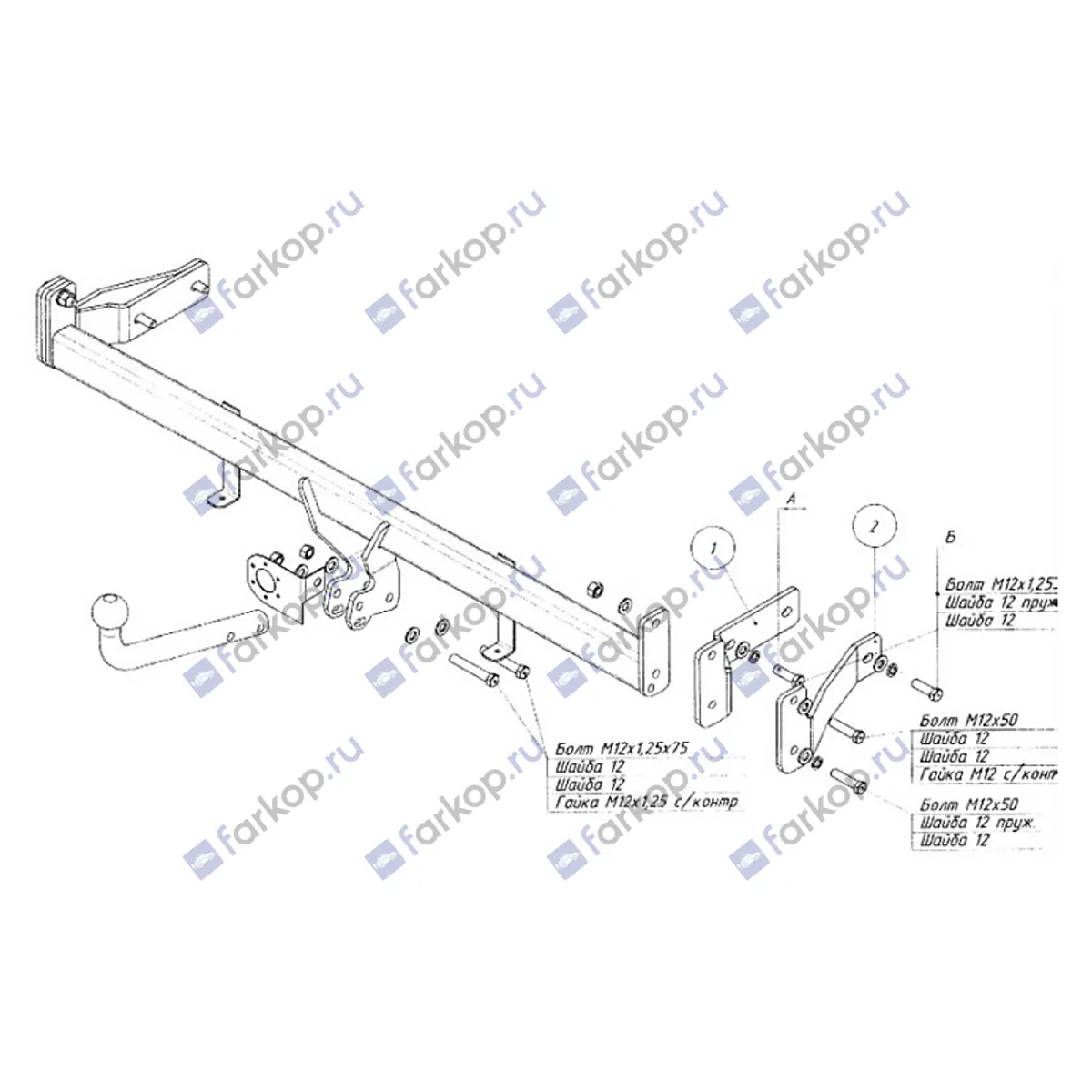 Фаркоп Oris для Kia Rio (хетчбек) 2009-2011 6747-A в 