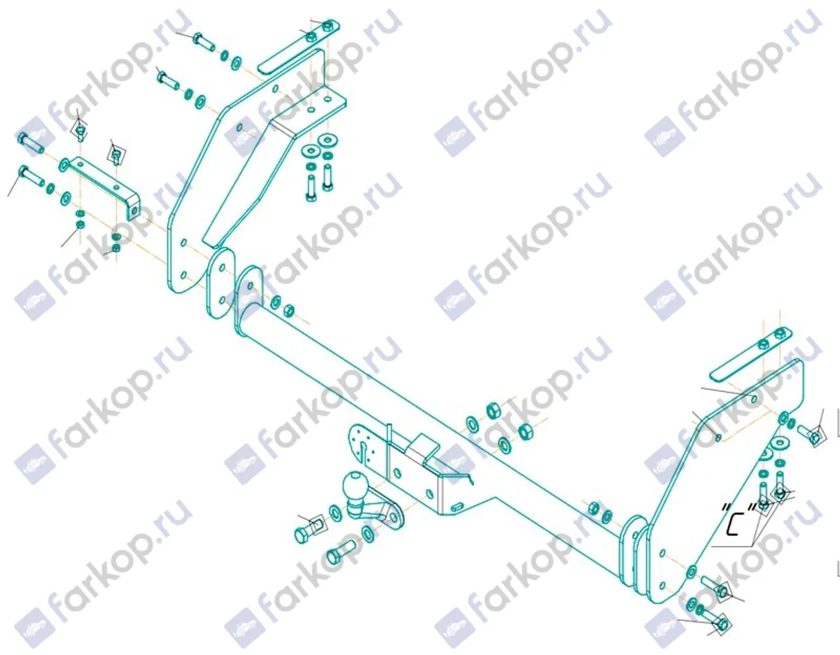 Фаркоп Oris для Mazda B-series 1996-2006 3956-F в 