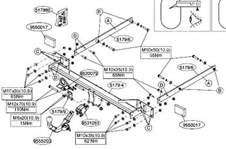 Фаркоп Brink для Mercedes E-class (седан) 2009-2016 517900 в 