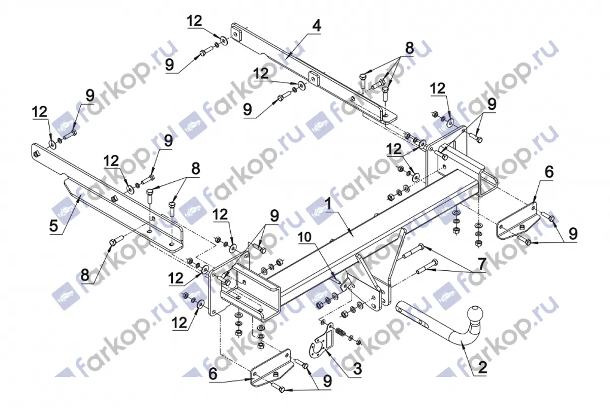 Фаркоп Auto-Hak для Mercedes GL-class 2012-2016 D 49 в 