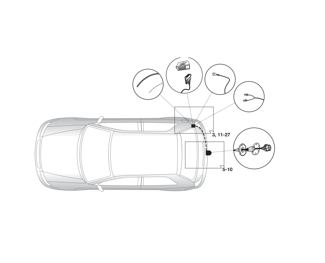 Электрика фаркопа Hak-System (7 pin) для Audi Q7 2006-2015 12010513 в 