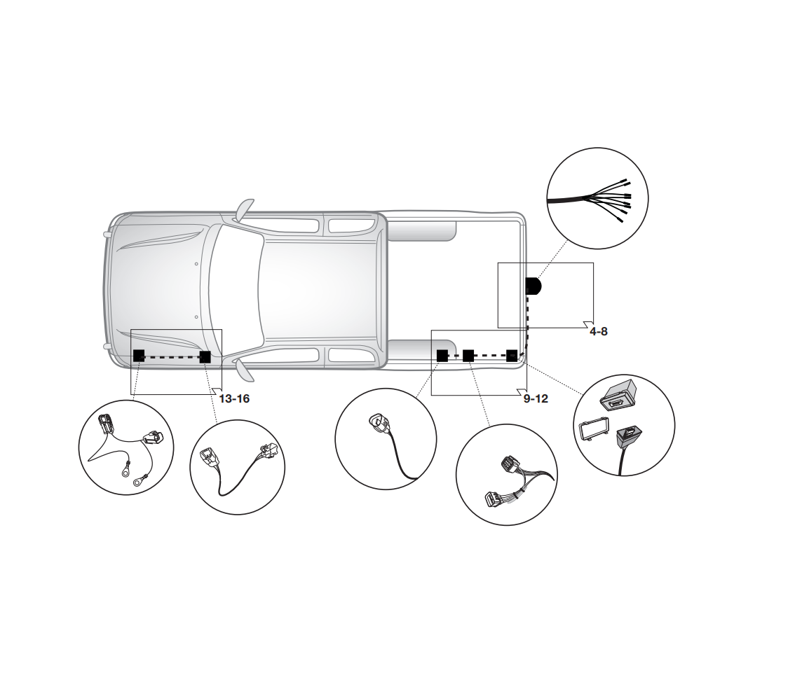 Электрика фаркопа Brink (7 pin) для Mitsubishi L200 2010-2019 729543 в 