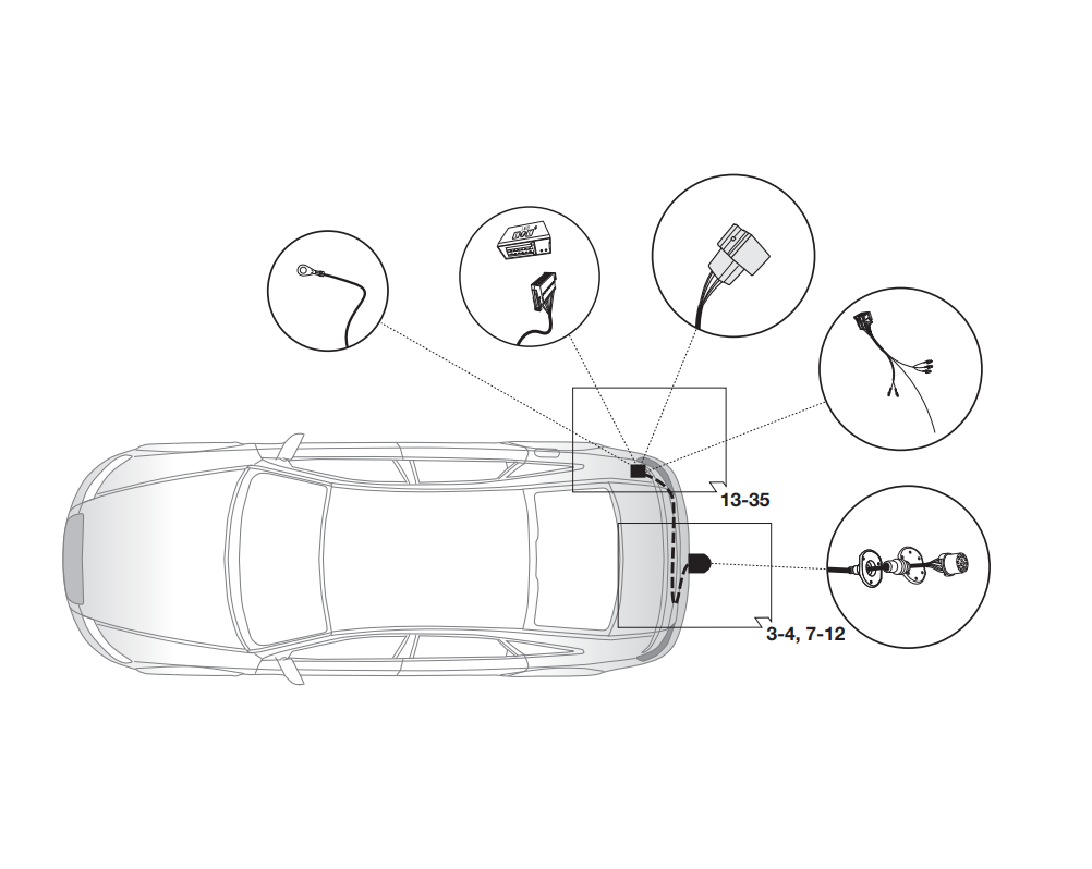 Электрика фаркопа Hak-System (13 pin) для Audi A6 (сед/уни) 2011-2014 вкл. Quattro 2012-2014 21010521 в 