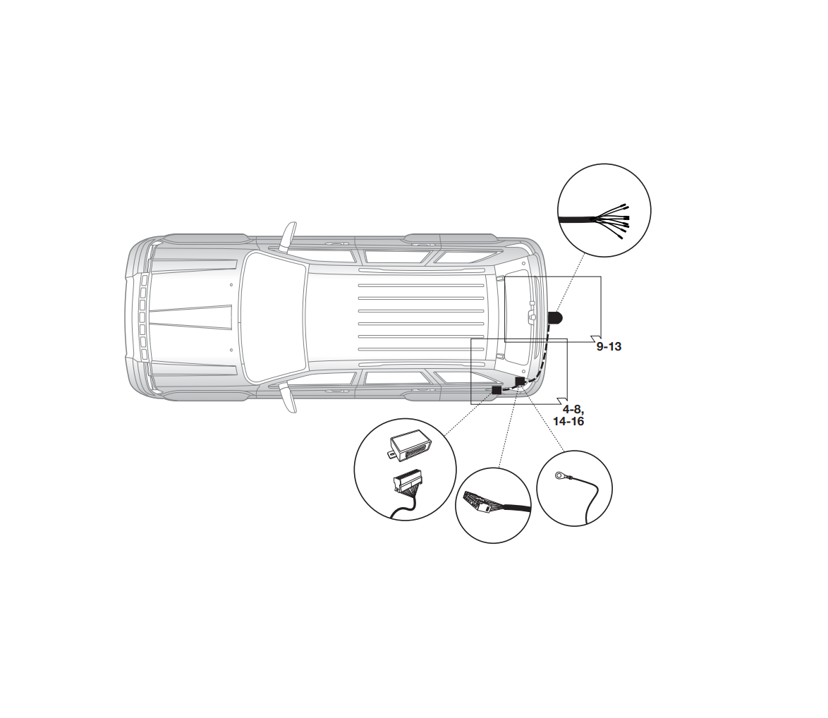 Электрика фаркопа Hak-System (7 pin) для Jeep Grand Cherokee 2010-2013 12610505 в 