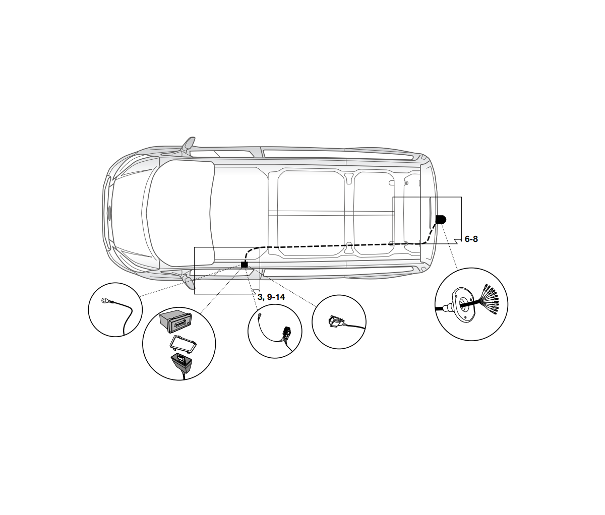 Электрика фаркопа Hak-System (13 pin) для Ford Tourneo Custom 2012-2016 21060534 в 