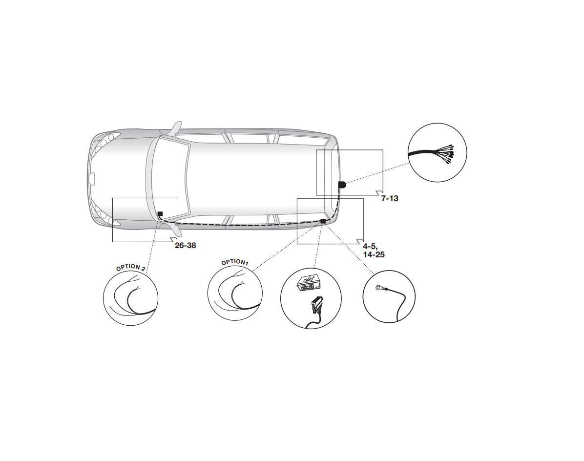 Электрика фаркопа Hak-System (13 pin) для Peugeot 5008 2009-2016 21500558 в 