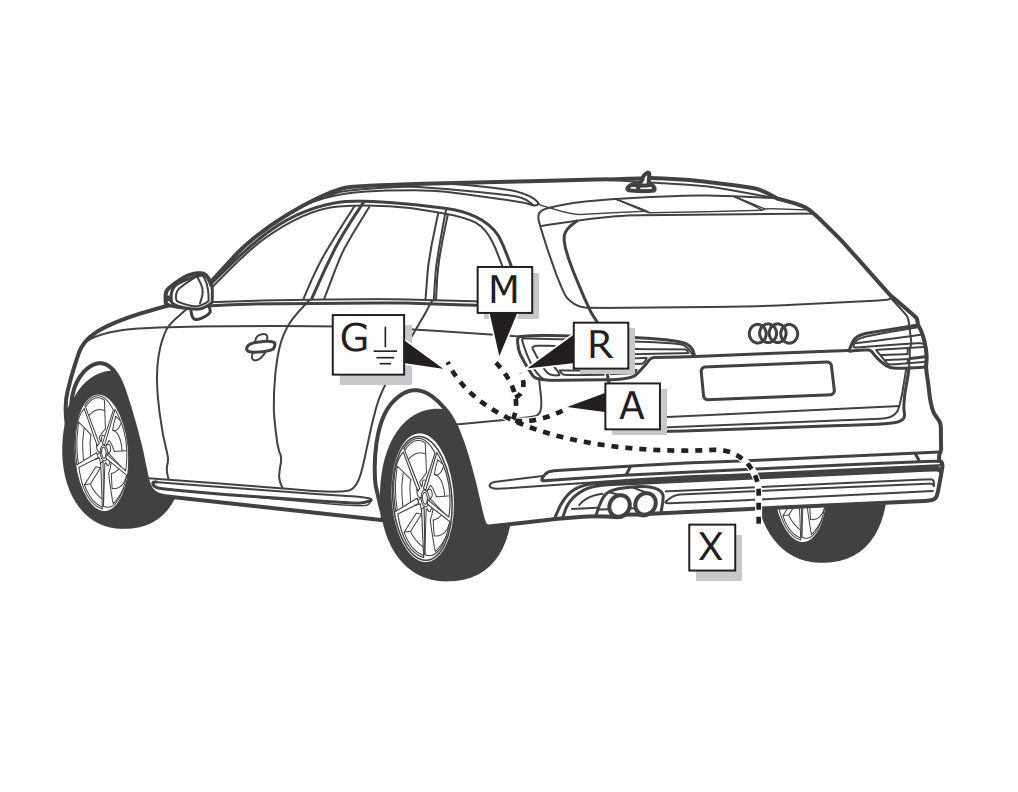 Электрика фаркопа ECS (7 pin) для Audi A5 2016- AU068B1 в 