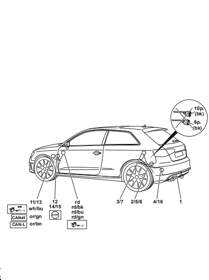 Электрика фаркопа Westfalia (7 pin) для Audi A3 2014- 305408300107 в 