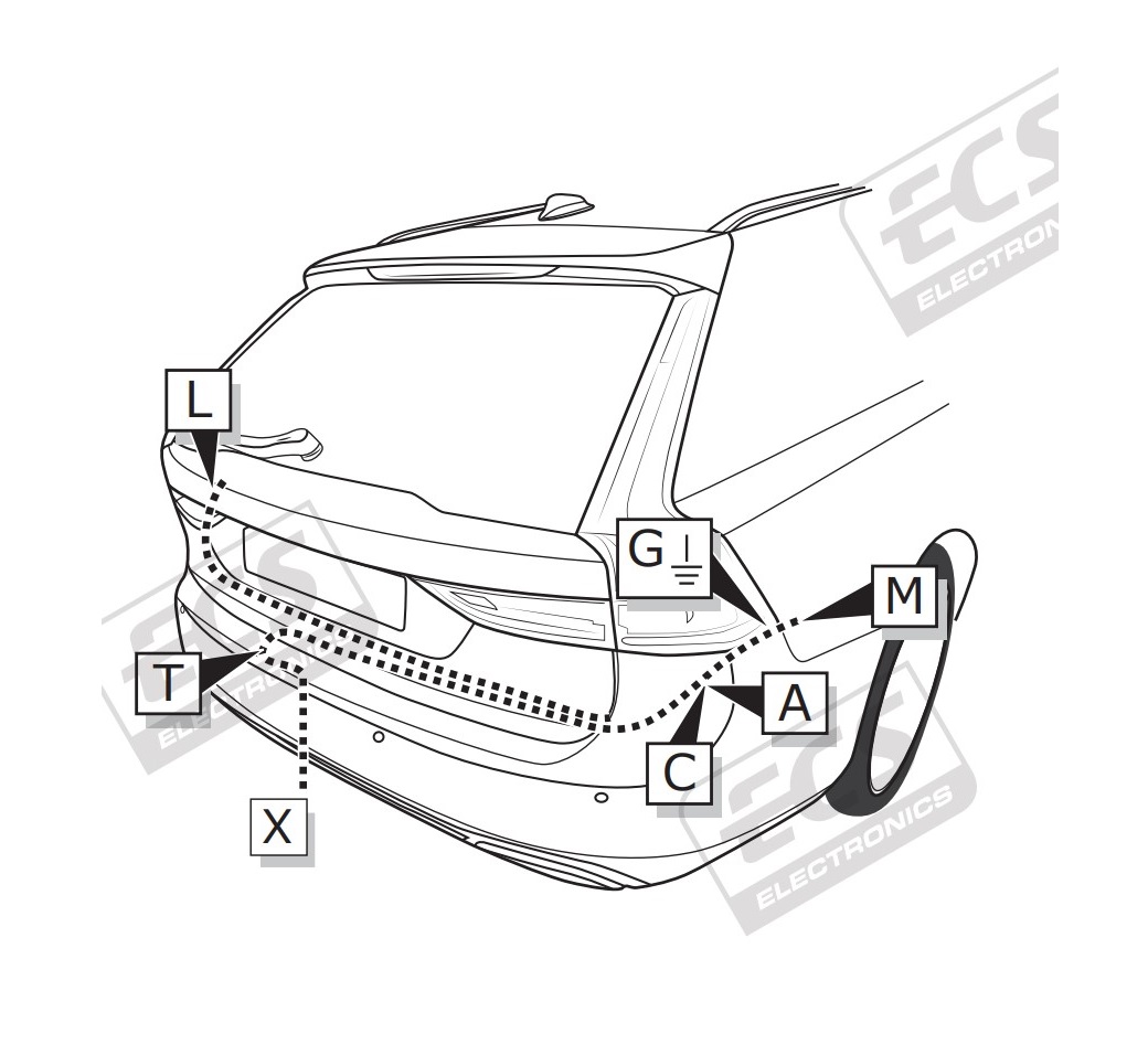 Электрика фаркопа ECS (7 pin) для Volvo V90 2016- VL048FX в 