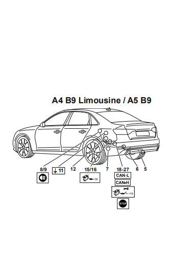 Электрика фаркопа Westfalia (7 pin) для Audi A4 2015- 305417300107 в 