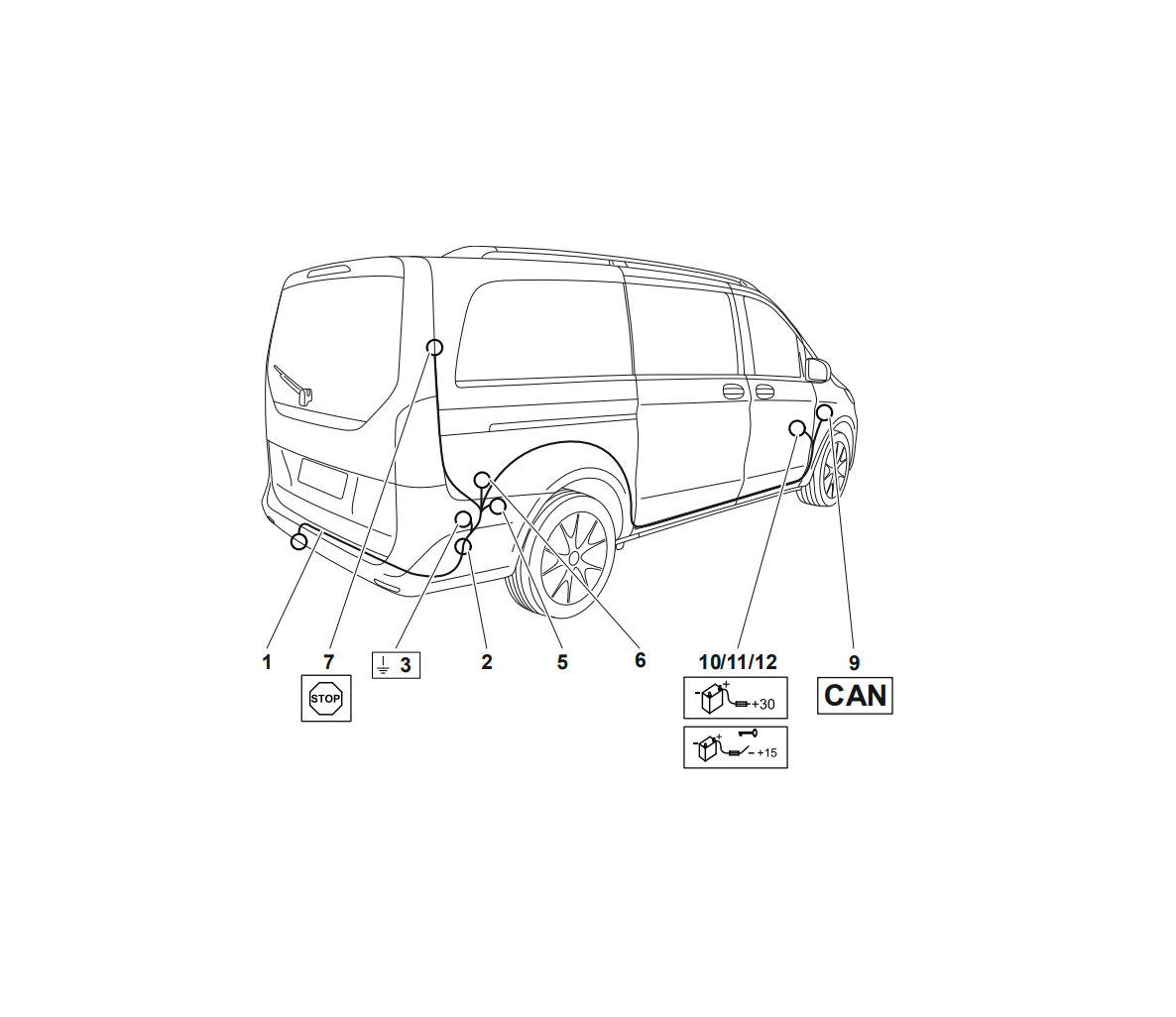 Электрика фаркопа Westfalia (7 pin) для Mercedes V-class 2014- 313436300107 в 