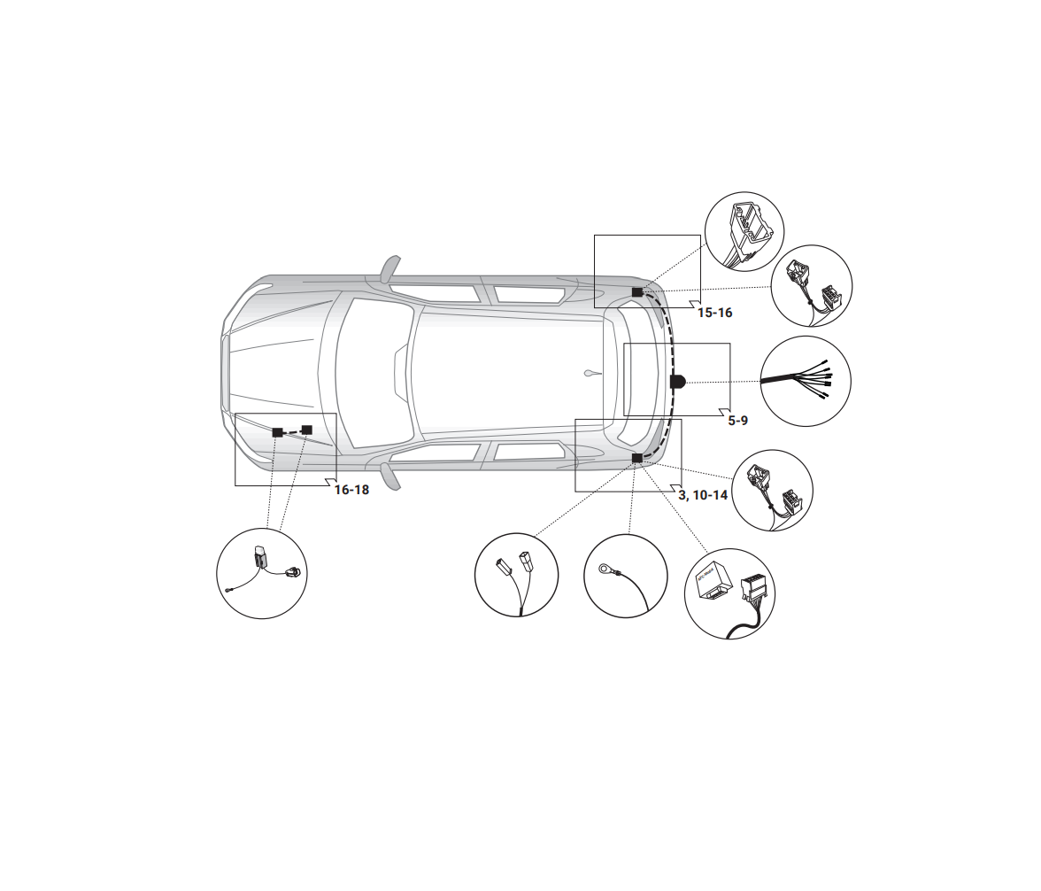 Электрика фаркопа Hak-System (7 pin) для Peugeot 4008 2012-2017 12500578 в 