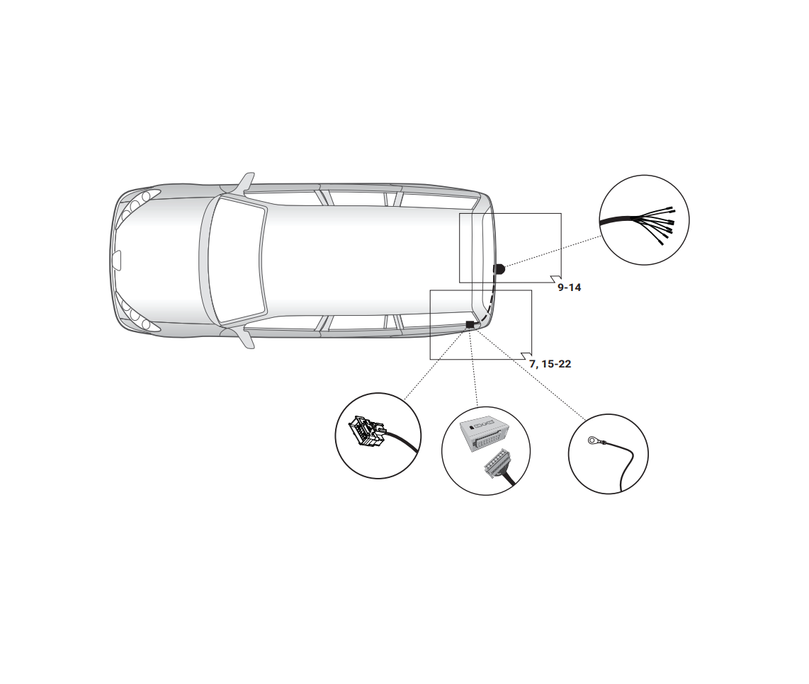 Электрика фаркопа Hak-System (7 pin) для Peugeot 5008 2017- 12500638 в 