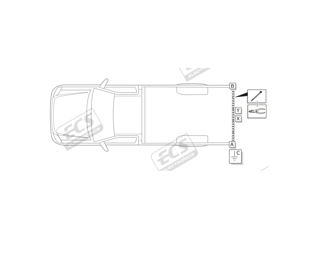 Электрика фаркопа ECS (7 pin) для Toyota Hilux 2010-2015 TO137BB в 