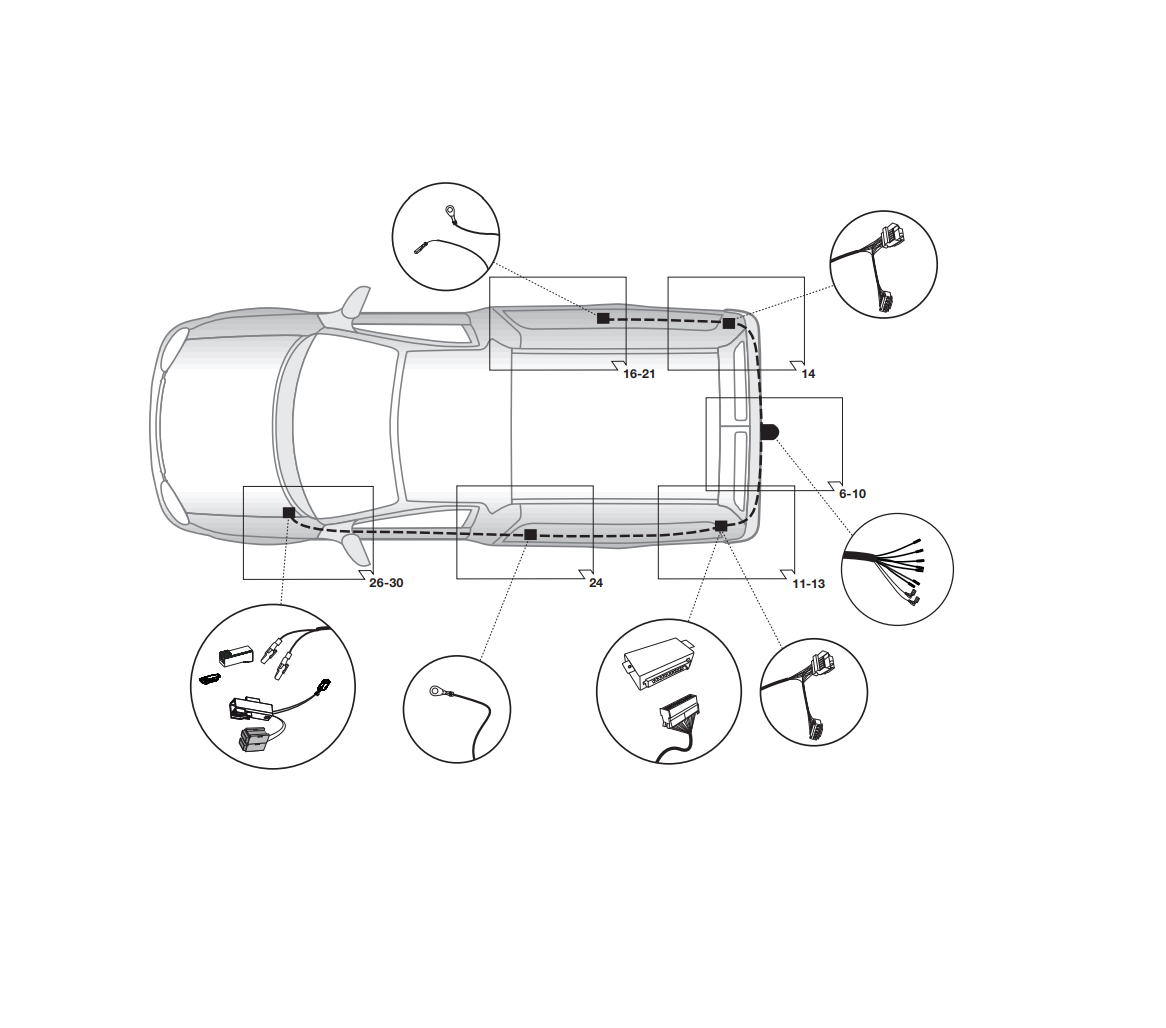 Электрика фаркопа Hak-System (7 pin) для Peugeot Bipper 2008- 12500535 в 