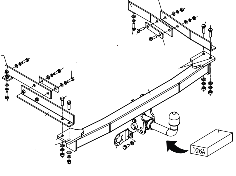 Фаркоп Auto-Hak для Mercedes S-class 1991-1999  Арт. D 26A D 26A в 