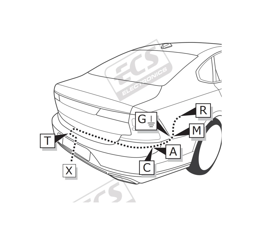 Электрика фаркопа ECS (7 pin) для Volvo S60 2019- VL048FX в 