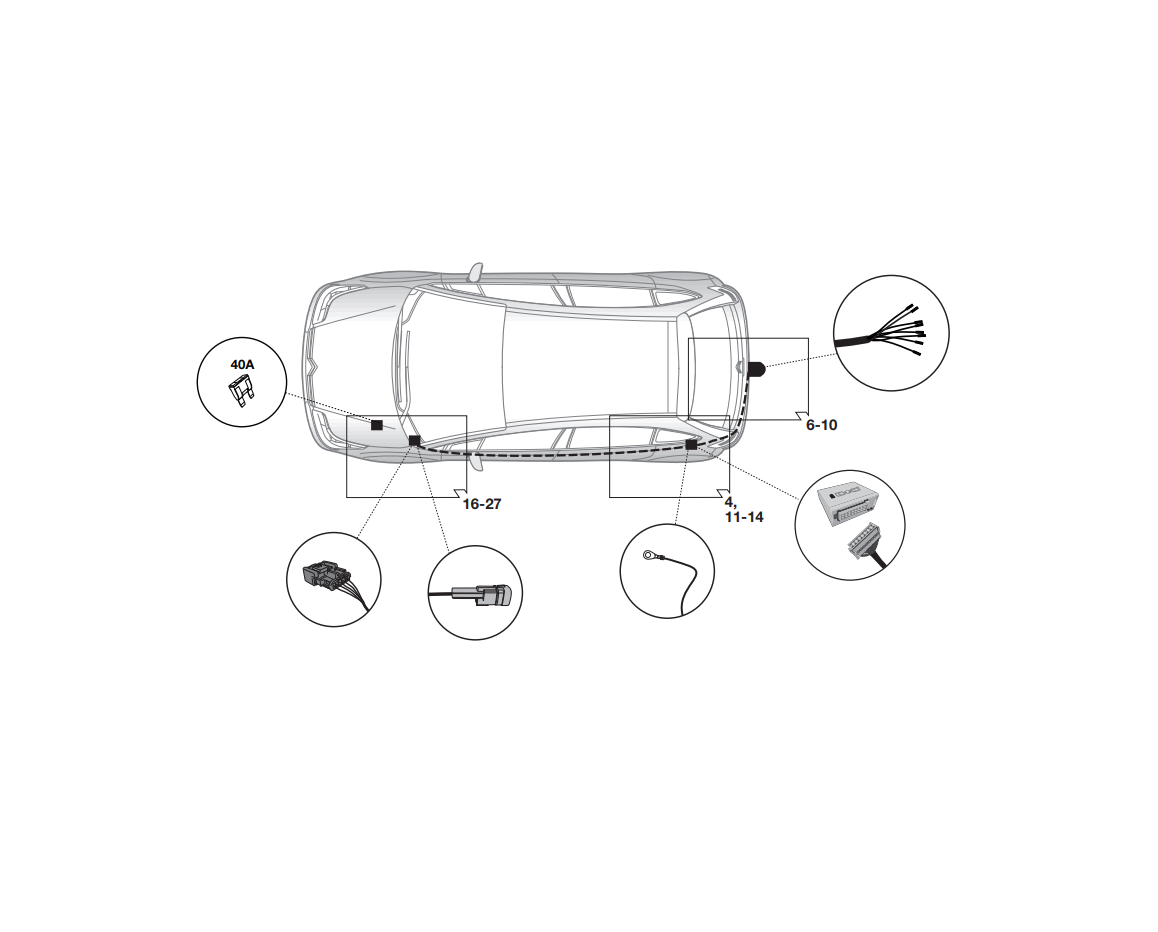 Электрика фаркопа Hak-System (7 pin) для Peugeot 308 2013- 12500592 в 