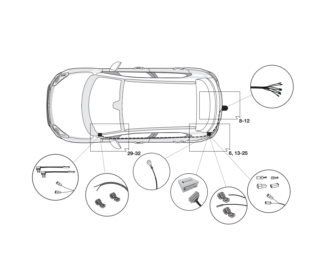 Электрика фаркопа Hak-System (7 pin) для Jeep Renegade 2014- 12500612 в 