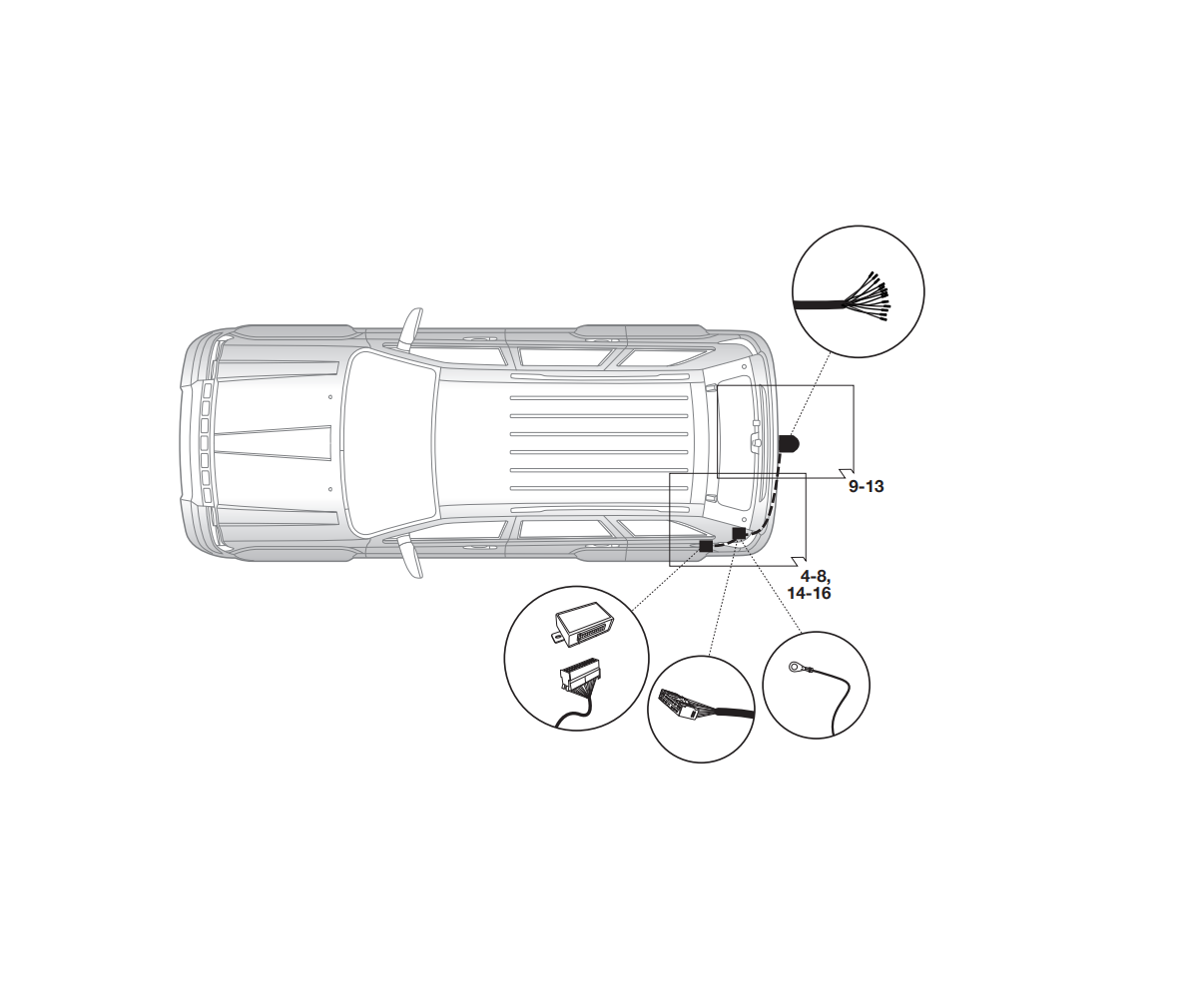 Электрика фаркопа Hak-System (13 pin) для Jeep Grand Cherokee 2010-2013 21610505 в 