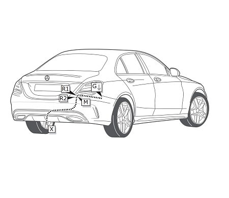 Электрика фаркопа ECS (7 pin) для Mercedes C-class 2014-2018 MB087F1 в 