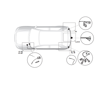 Электрика фаркопа Hak-System (7 pin) для Honda Jazz 2002-2015 16070508 в 