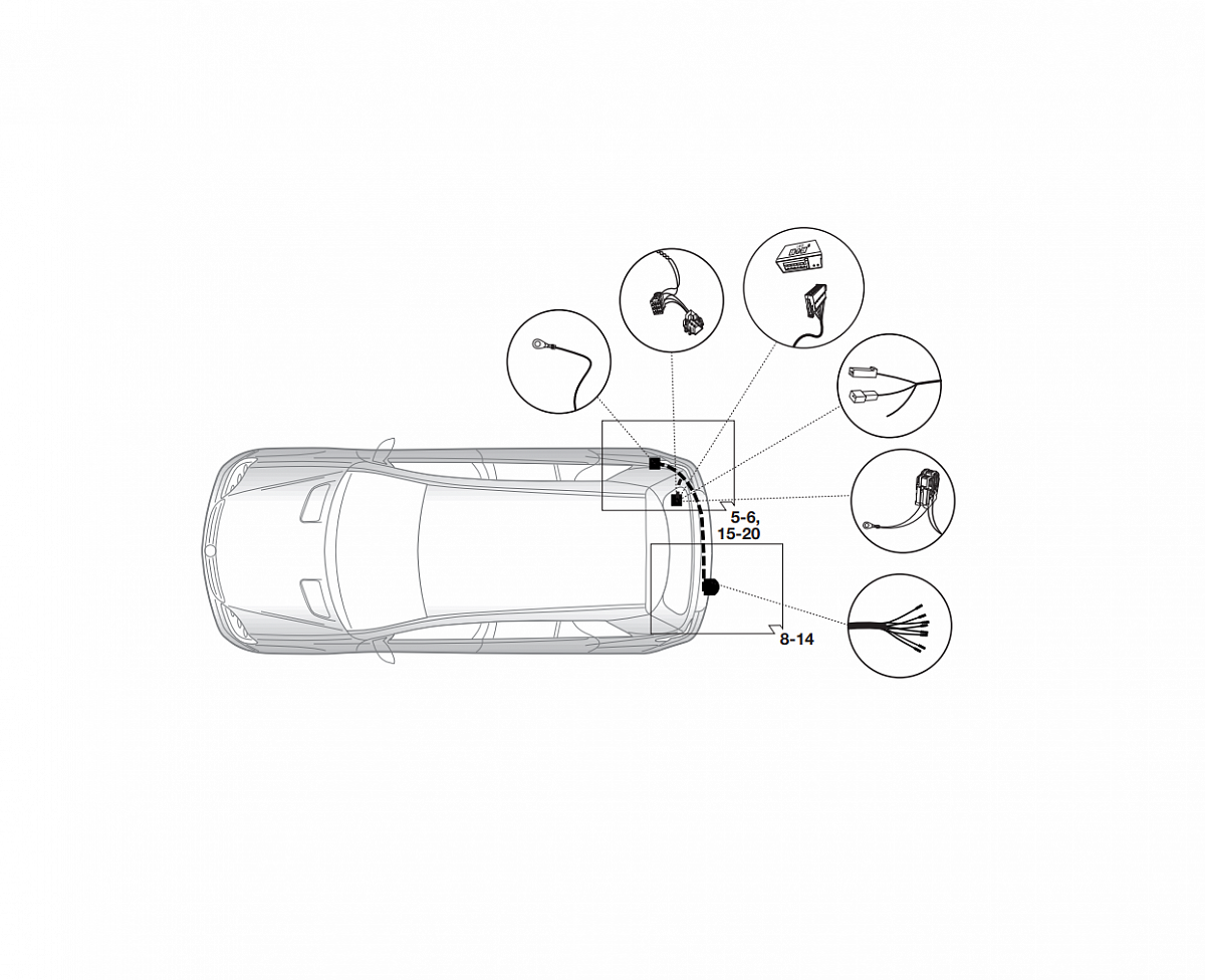 Электрика фаркопа Brink (7 pin) для Mercedes R-class 2006-2017 727483 в 