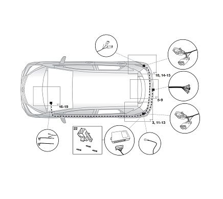 Электрика фаркопа Hak-System (13 pin) для Subaru Trezia  2011-2016 21500561 в 