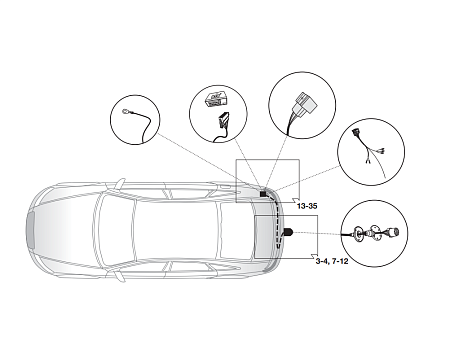 Электрика фаркопа Hak-System (13 pin) для Audi A6 (сед/уни) 2011-2014 вкл. Quattro 2012-2014 21010521 в 