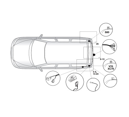 Электрика фаркопа Hak-System (7 pin) для Volvo XC70 2007-2016 12260519 в 