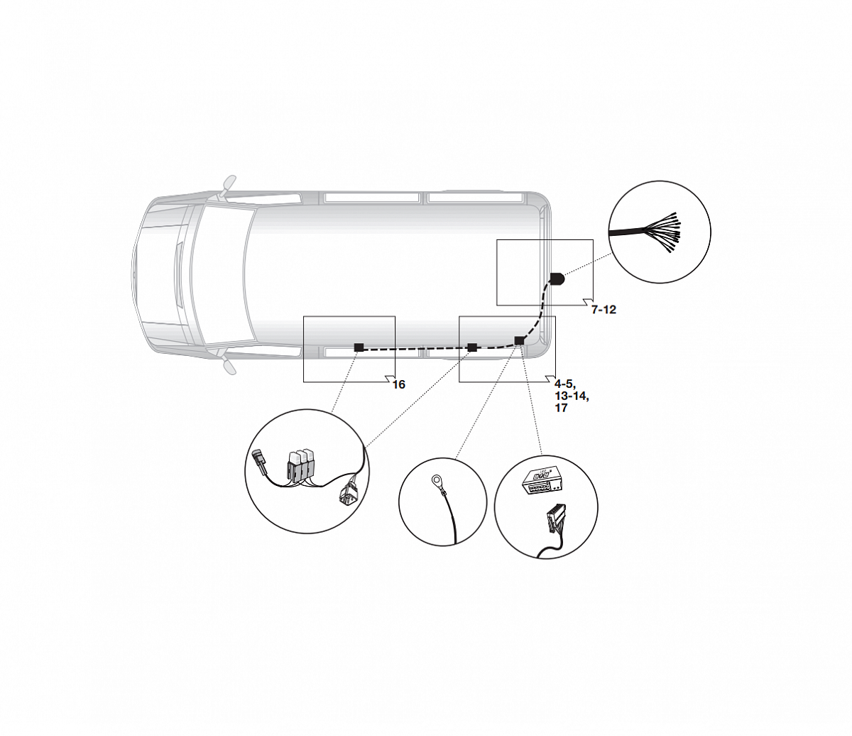 Электрика фаркопа Hak-System (13 pin) для Peugeot Expert 2016- 21500626 в 