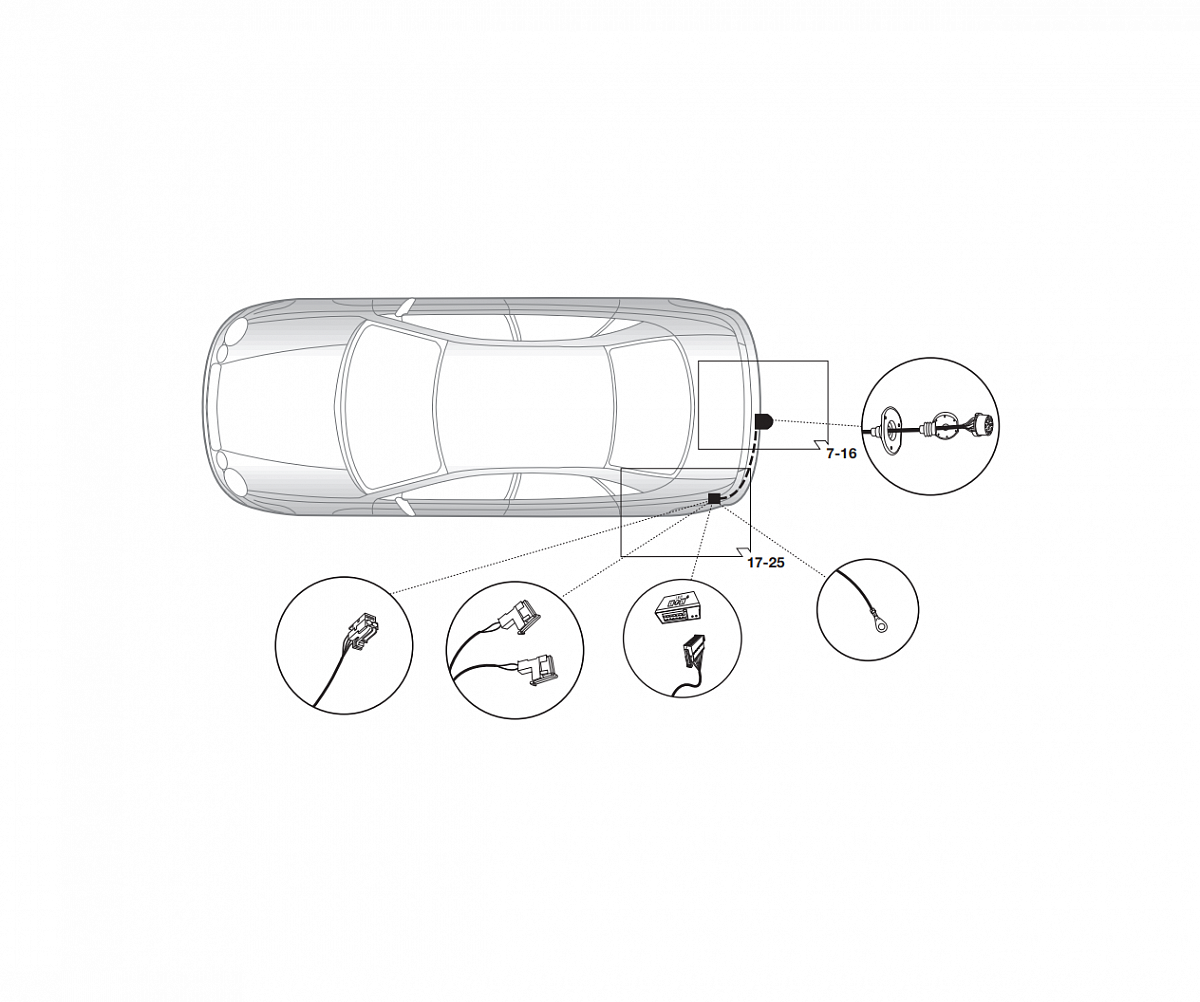 Электрика фаркопа Brink (13 pin) для Mercedes C-class 2001-2008 727414 в 