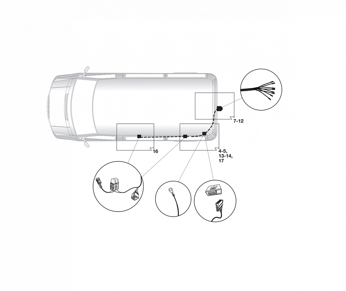 Электрика фаркопа Hak-System (7 pin) для Peugeot Expert 2016- 12500626 в 