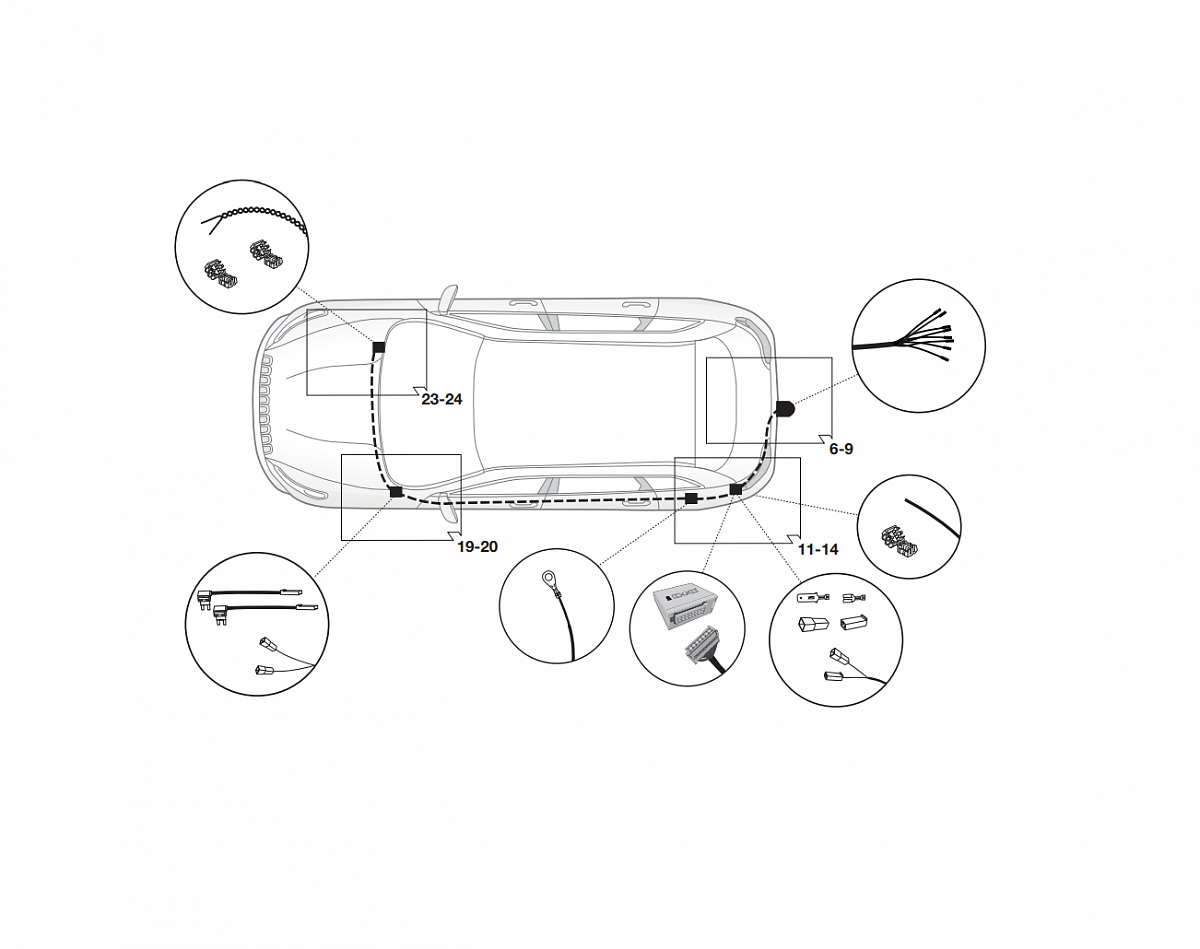 Электрика фаркопа Hak-System (7 pin) для Jeep Cherokee 2014- 12610509 в 