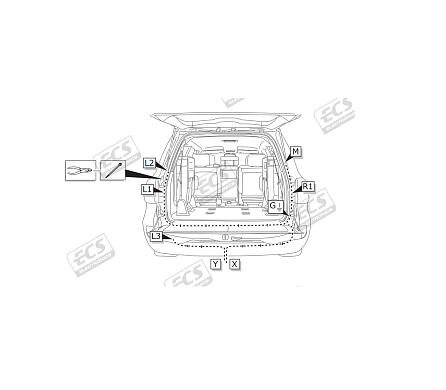 Электрика фаркопа ECS (7 pin) для Toyota Land Cruiser J200 2007-2021 TO216BB в 