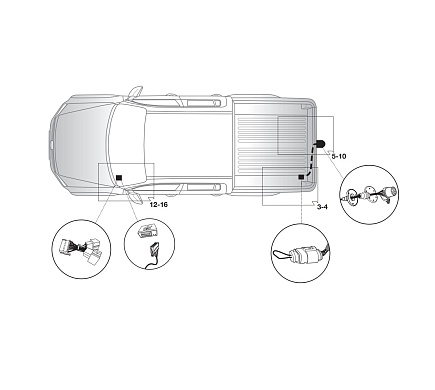 Электрика фаркопа Hak-System (13 pin) для Volkswagen Amarok 2010-, (только с подготовкой) 21270554 в 