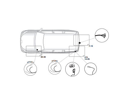 Электрика фаркопа Hak-System (13 pin) для Peugeot 5008 2009-2016 21500558 в 