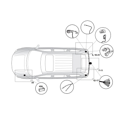 Электрика фаркопа Hak-System (13 pin) для Volvo S40 2004-2012 21260511 в 