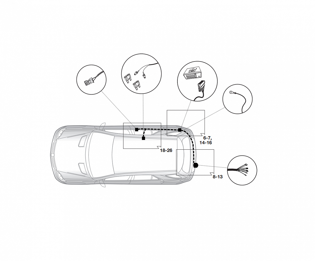 Электрика фаркопа Hak-System (7 pin) для Mercedes GLE 2016-2018 12040525 в 