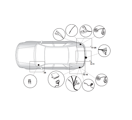 Электрика фаркопа Hak-System (7 pin) для Renault Laguna 2007-2013 12180514 в 