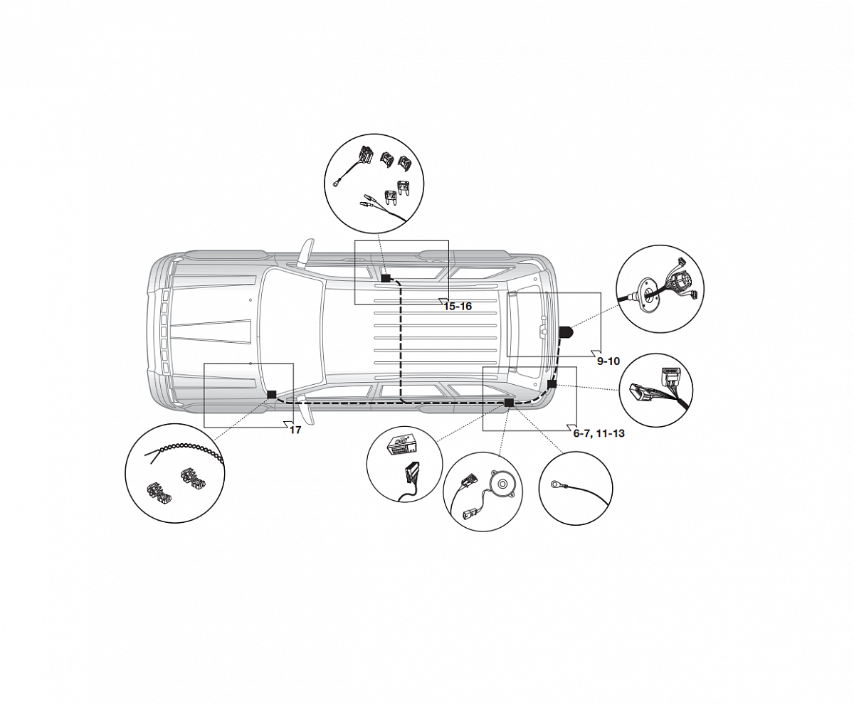 Электрика фаркопа Hak-System (7 pin) для Jeep Grand Cherokee 2013- 12610510 в 