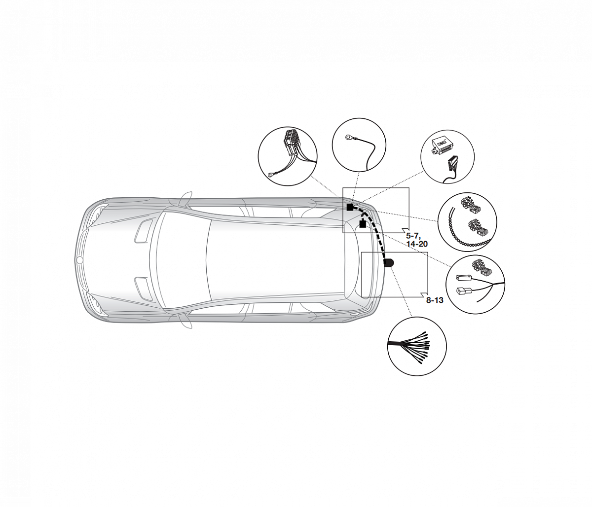 Электрика фаркопа Hak-System (13 pin) для Mercedes GL-class 2006-2012 21040514 в 