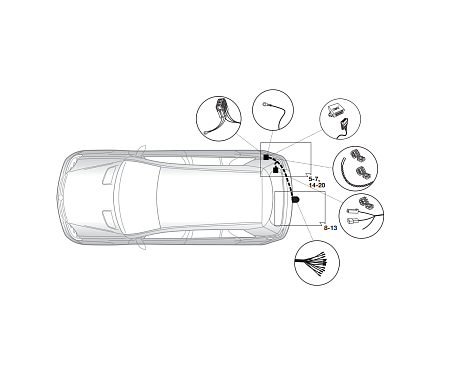 Электрика фаркопа Hak-System (13 pin) для Mercedes GL-class 2006-2012 21040514 в 