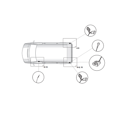 Электрика фаркопа Hak-System (13 pin) для Renault Master 2010- 22500549 в 