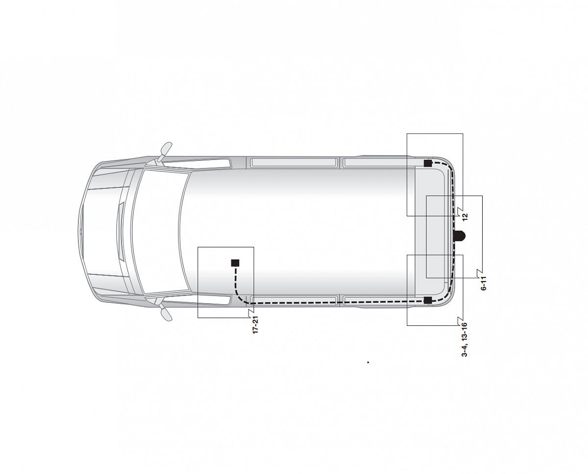 Электрика фаркопа Hak-System для Mercedes Viano 2003-2010, Mercedes Vito 2003-2010 (7-конт) 12040504 в 