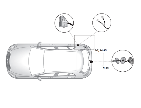 Электрика фаркопа Hak-System (13 pin) для Mercedes B-class 2019- 21500641 в 